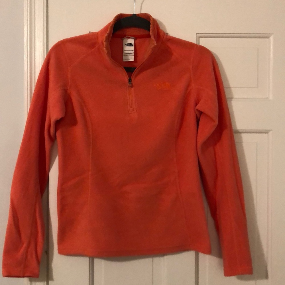 Orange north face quarter zip